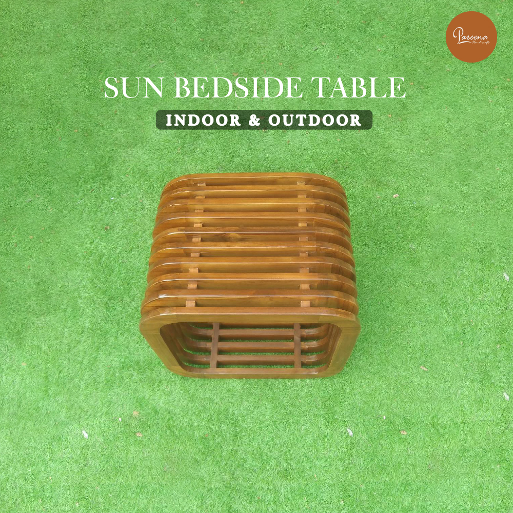 โต๊ะข้างไม้สัก PAREENA DECOR รุ่น BST-001 ขนาด 41X50X50 ซม. สีไม้ธรรมชาติ_1